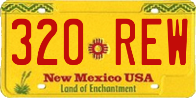 NM license plate 320REW