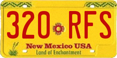 NM license plate 320RFS