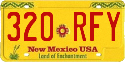 NM license plate 320RFY