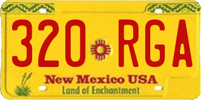 NM license plate 320RGA