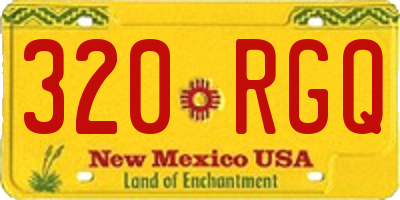 NM license plate 320RGQ