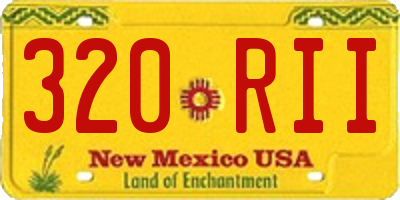 NM license plate 320RII