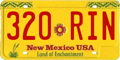 NM license plate 320RIN