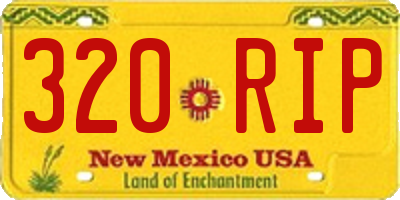 NM license plate 320RIP