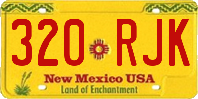 NM license plate 320RJK