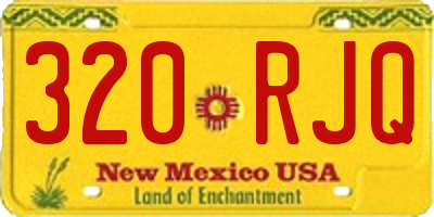NM license plate 320RJQ
