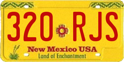 NM license plate 320RJS