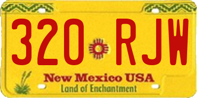 NM license plate 320RJW