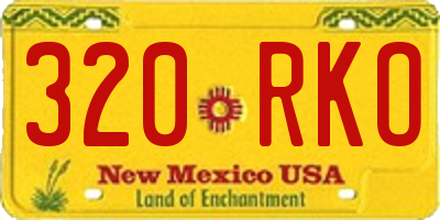 NM license plate 320RKO