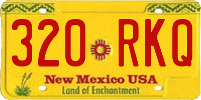 NM license plate 320RKQ