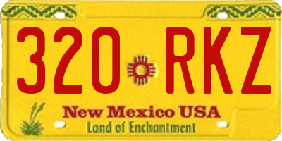 NM license plate 320RKZ
