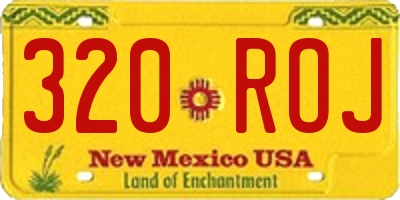 NM license plate 320ROJ