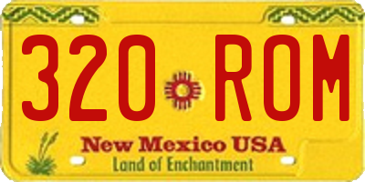 NM license plate 320ROM