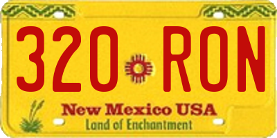 NM license plate 320RON