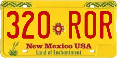 NM license plate 320ROR