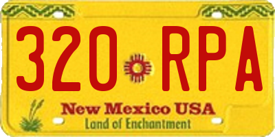 NM license plate 320RPA