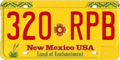 NM license plate 320RPB