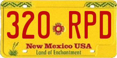 NM license plate 320RPD