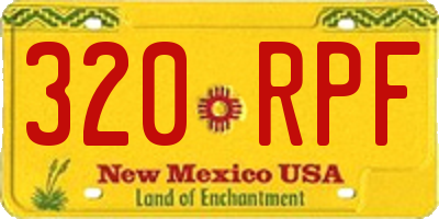 NM license plate 320RPF