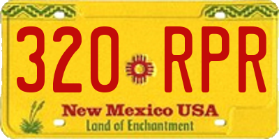 NM license plate 320RPR