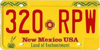 NM license plate 320RPW