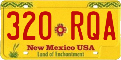 NM license plate 320RQA