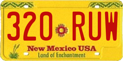 NM license plate 320RUW