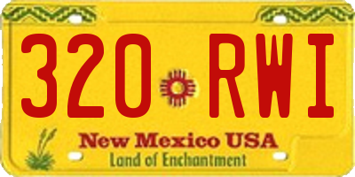 NM license plate 320RWI