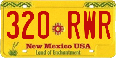 NM license plate 320RWR