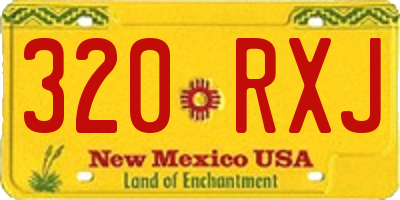 NM license plate 320RXJ