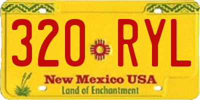 NM license plate 320RYL