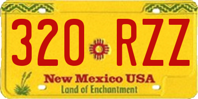 NM license plate 320RZZ