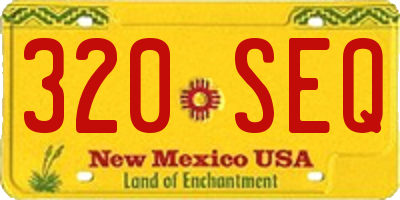 NM license plate 320SEQ
