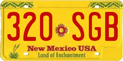 NM license plate 320SGB