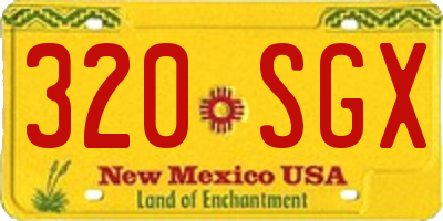 NM license plate 320SGX