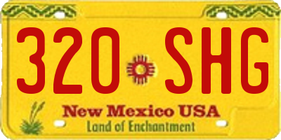 NM license plate 320SHG