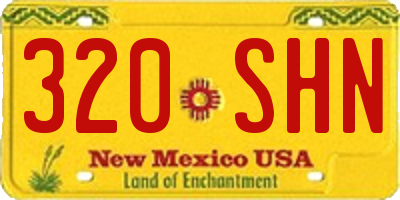 NM license plate 320SHN
