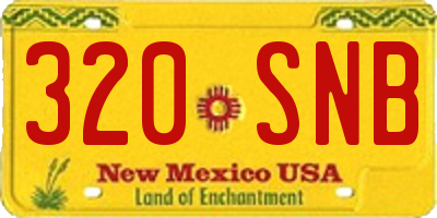 NM license plate 320SNB