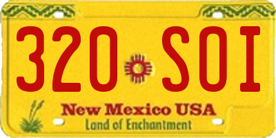 NM license plate 320SOI