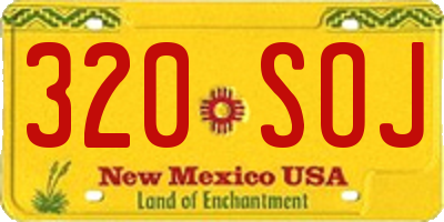 NM license plate 320SOJ