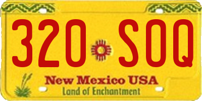 NM license plate 320SOQ
