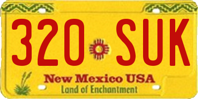 NM license plate 320SUK