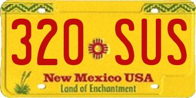 NM license plate 320SUS