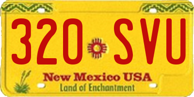 NM license plate 320SVU