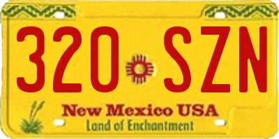 NM license plate 320SZN