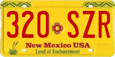 NM license plate 320SZR