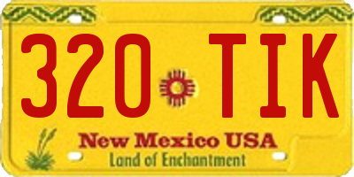 NM license plate 320TIK