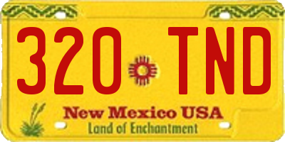 NM license plate 320TND