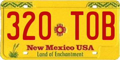 NM license plate 320TOB