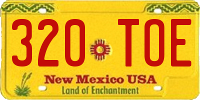 NM license plate 320TOE